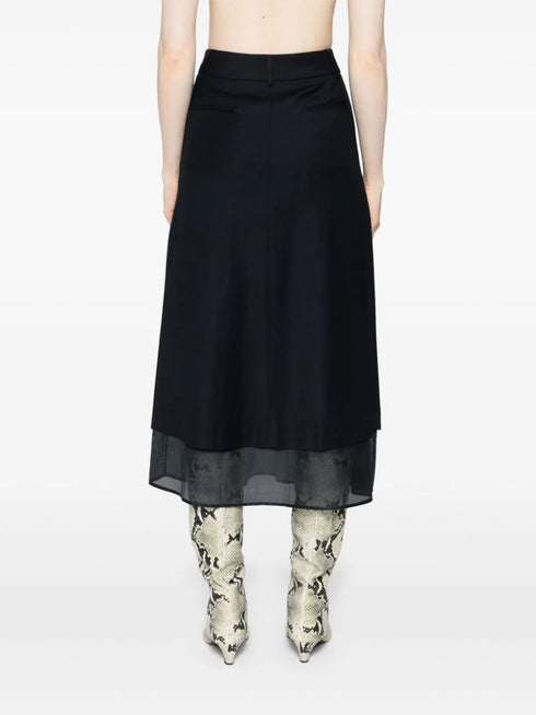 pleated midi skirt